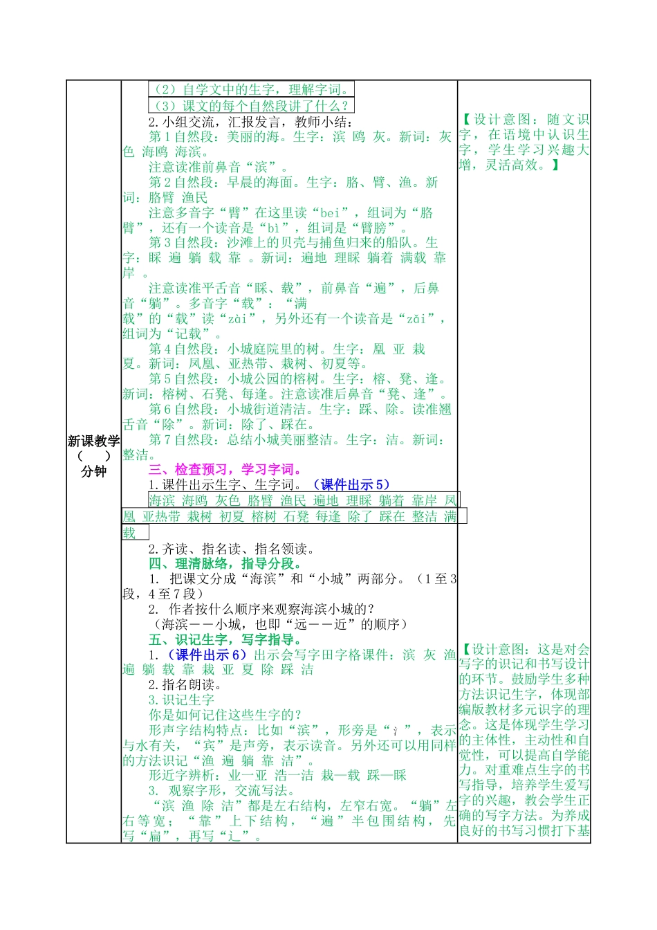 语文三年级上册-19 海滨小城 教案.docx_第2页