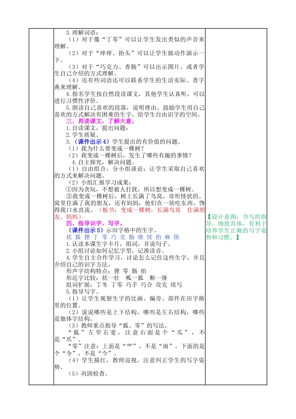 语文三年级下册-17 我变成了一棵树教案.docx_第2页