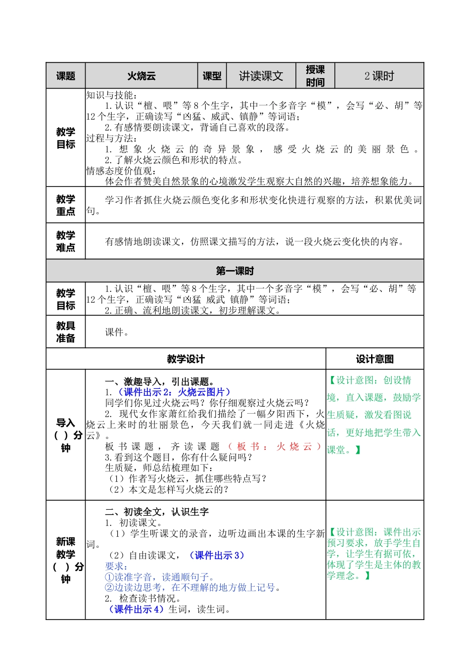 语文三年级下册-24 火烧云教案.docx_第1页