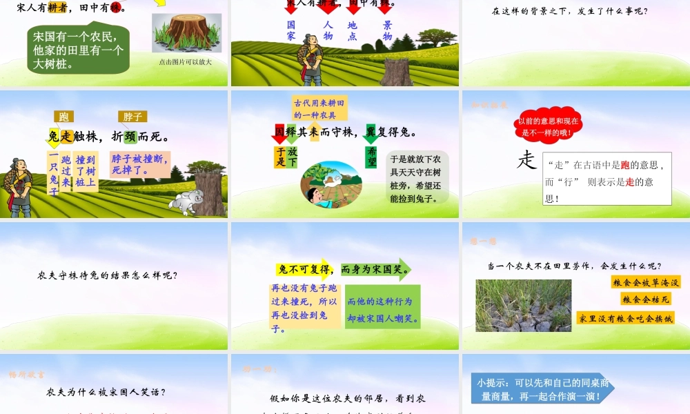 三年级上册语文课件（精品·课堂教学课件）5 守株待兔.ppt