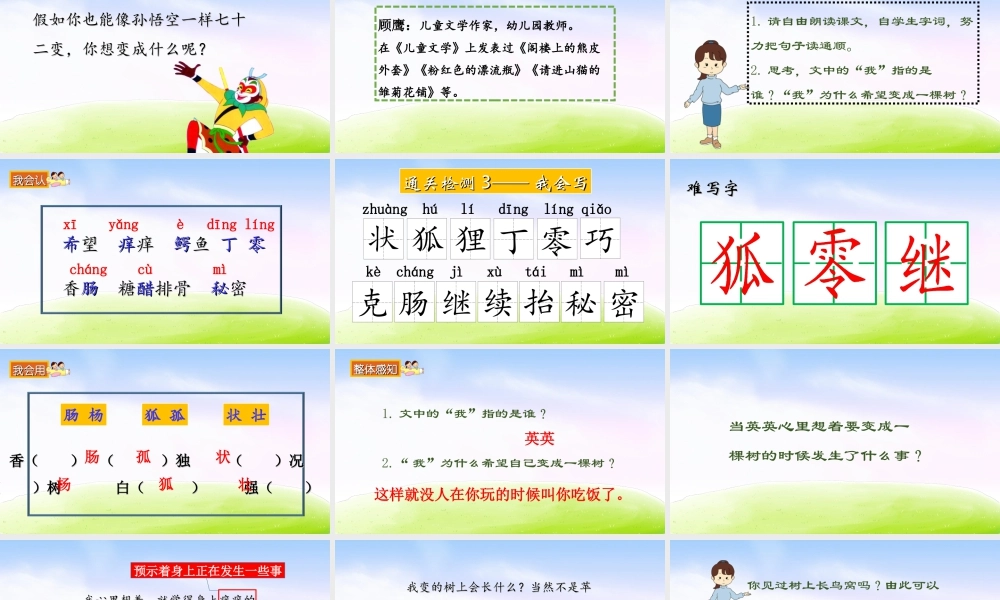 三年级上册语文课件（精品·课堂教学课件）17 我变成了一棵树.ppt