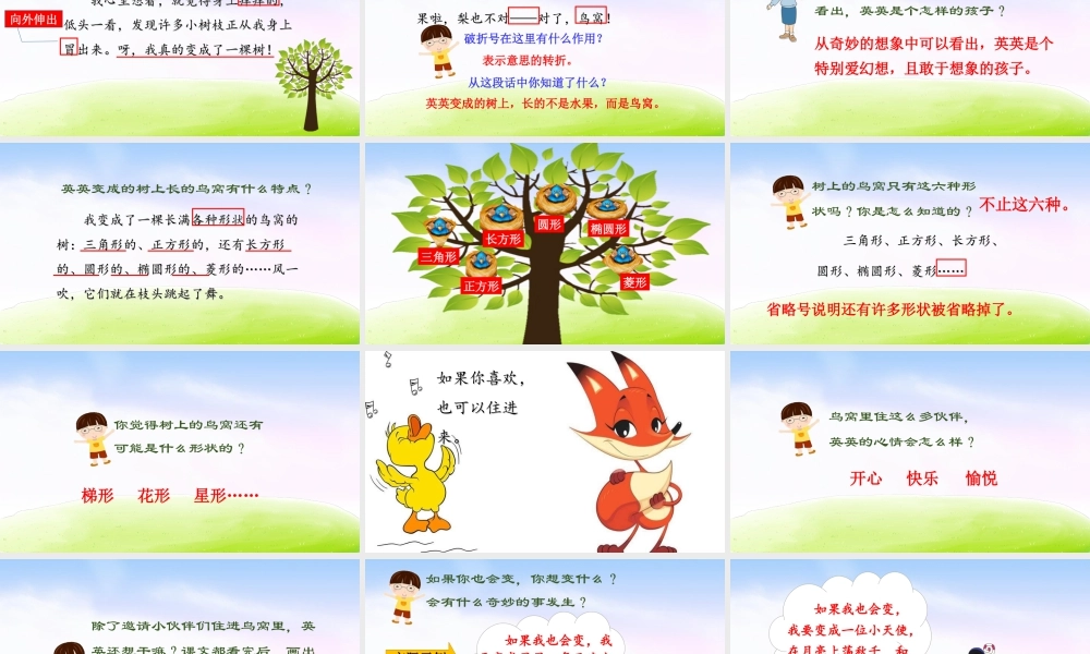 三年级上册语文课件（精品·课堂教学课件）17 我变成了一棵树.ppt