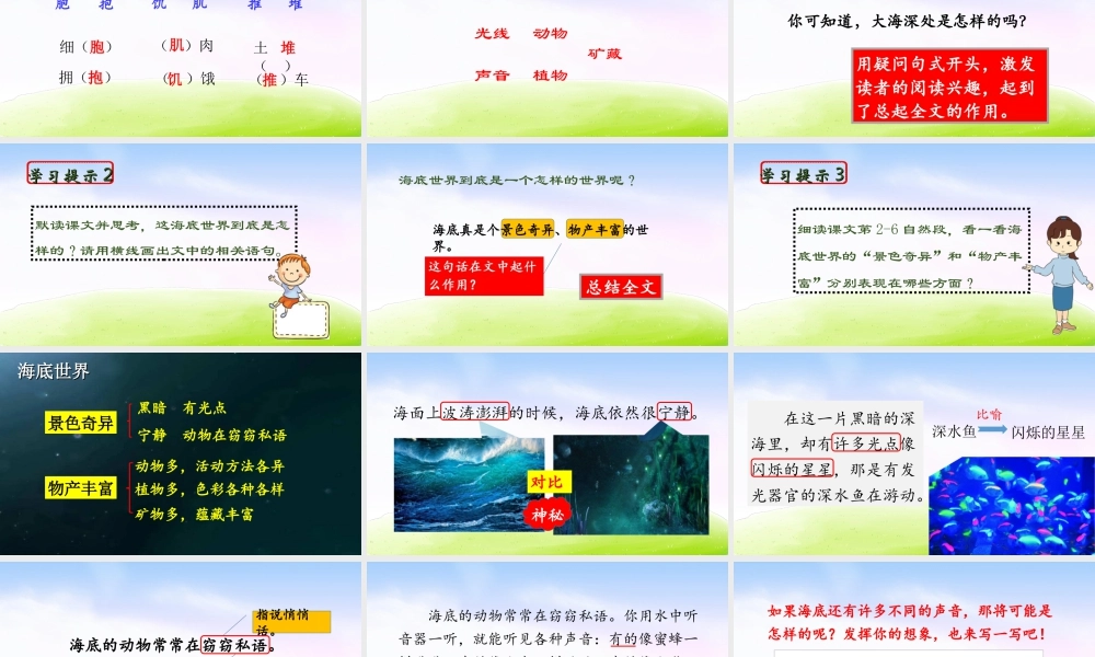 三年级上册语文课件（精品·课堂教学课件）23 海底世界.ppt