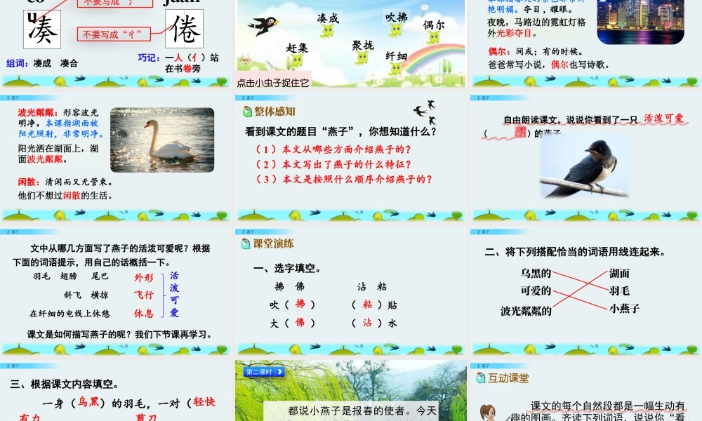 三年级上册语文课件2  燕子.pptx