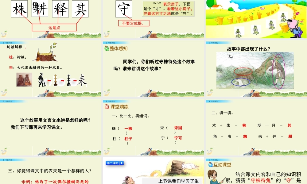 三年级上册语文课件5 守株待兔.pptx