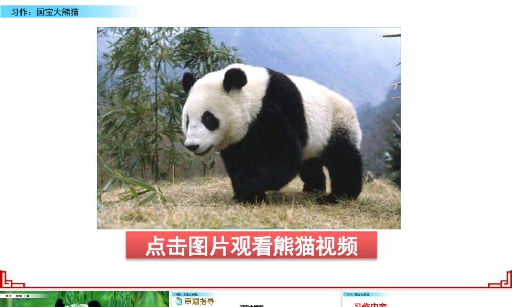 三年级上册语文课件习作：国宝大熊猫.pptx