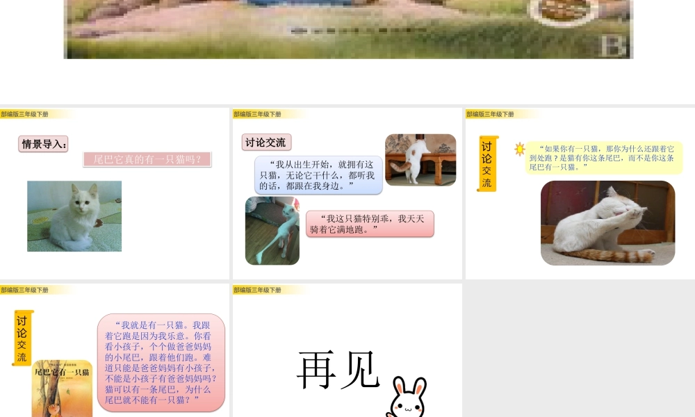 三年级上册语文课件习作例文：尾巴它有一只猫.pptx