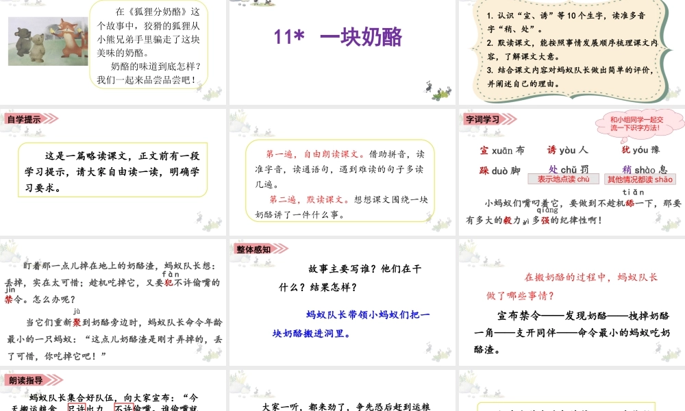 语文三年级上册-课时（教学课件）11.一块奶酪.pptx