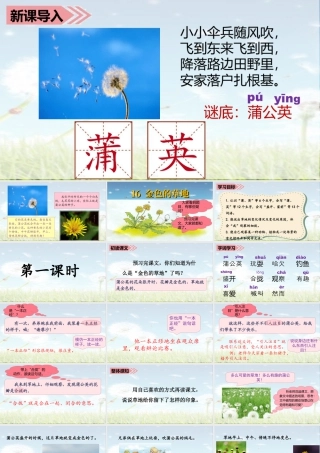 语文三年级上册-课时（教学课件）16.金色的草地.ppt