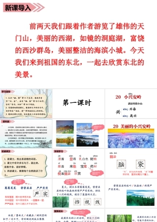 语文三年级上册-课时（教学课件）20.美丽的小兴安岭.ppt