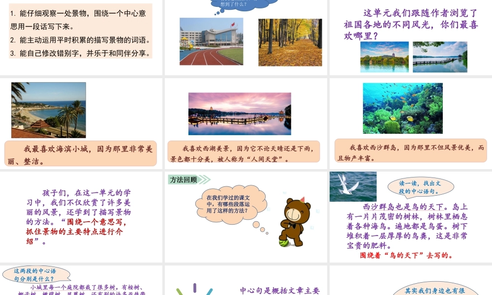 语文三年级上册-课时（教学课件）习作    这儿真美.pptx