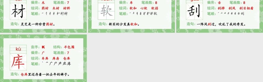 语文三年级上册-课时（生字课件）20.美丽的小兴安岭.pptx