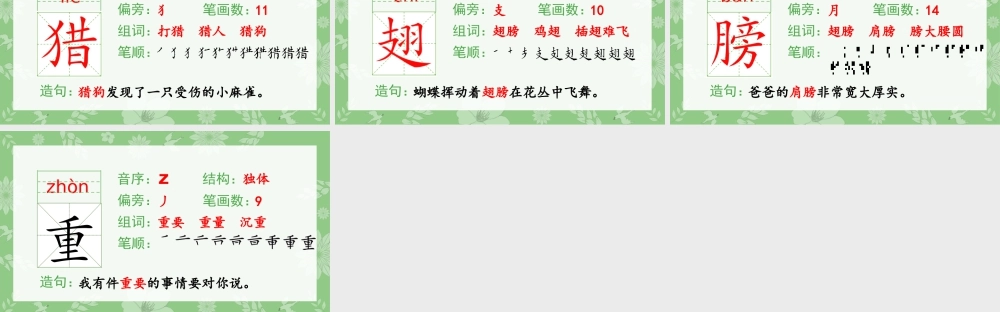 语文三年级上册-课时（生字课件）23.父亲、树林和鸟.pptx