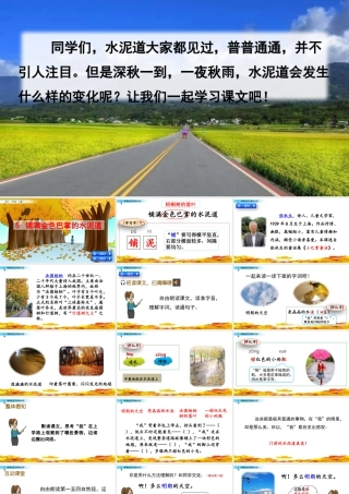 语文三年级上册-课时5 铺满金色巴掌的水泥道.pptx