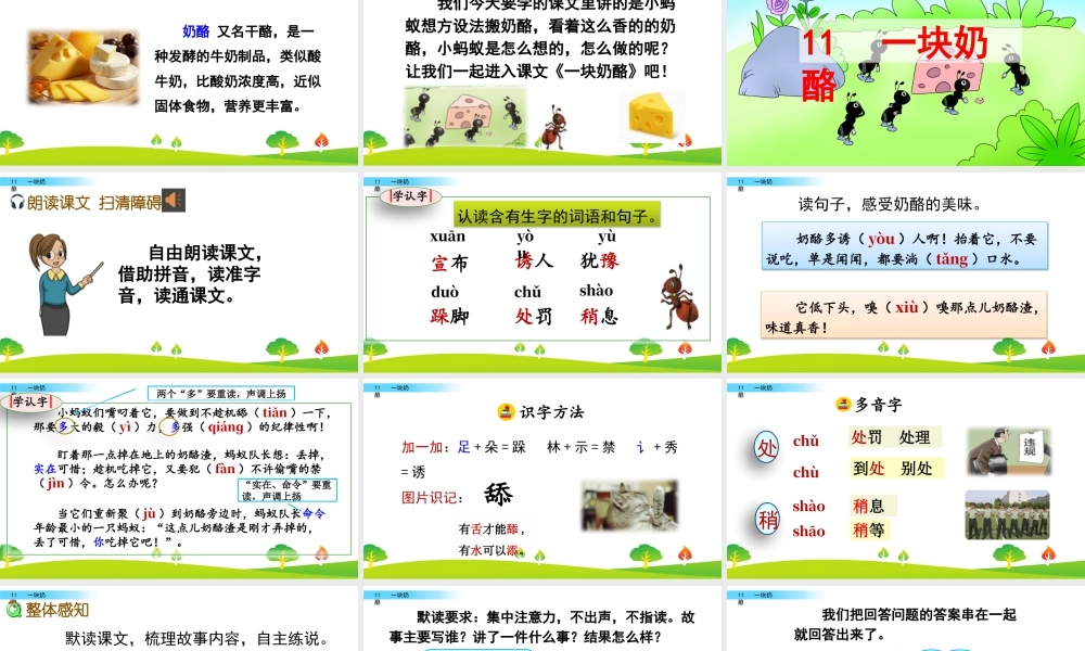 语文三年级上册-课时11 一块奶酪.pptx