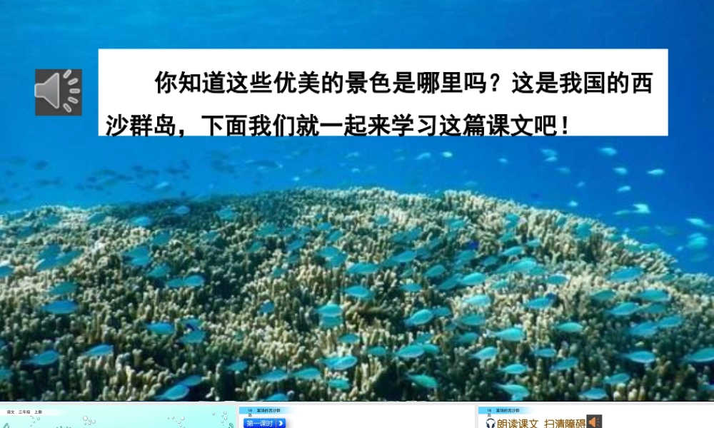 语文三年级上册-课时18 富饶的西沙群岛.pptx