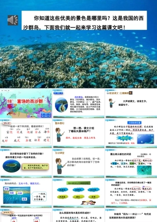 语文三年级上册-课时18 富饶的西沙群岛.pptx