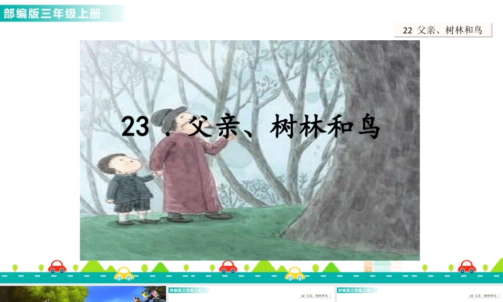 语文三年级上册-课时23 父亲、树林和鸟 课件.ppt
