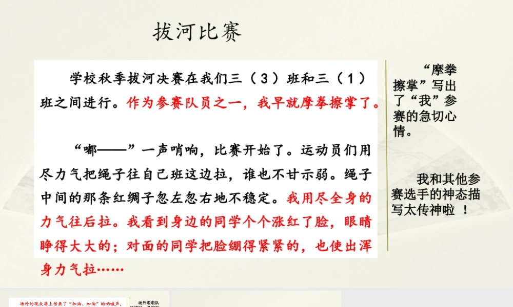 语文三年级上册-课时范文1：拔河比赛.pptx