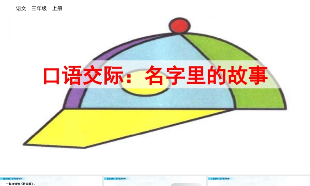 语文三年级上册-课时口语交际：名字里的故事.pptx