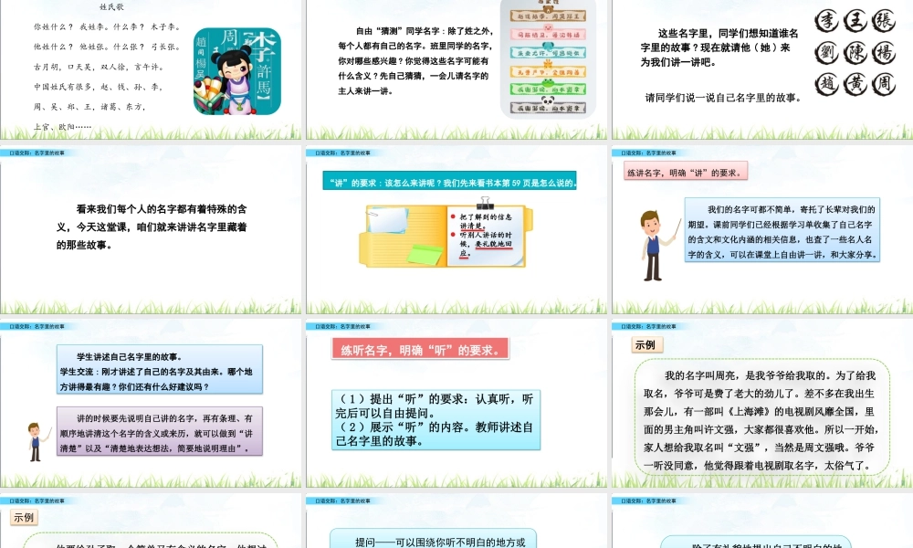 语文三年级上册-课时口语交际：名字里的故事.pptx