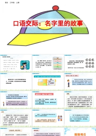 语文三年级上册-课时口语交际：名字里的故事.pptx