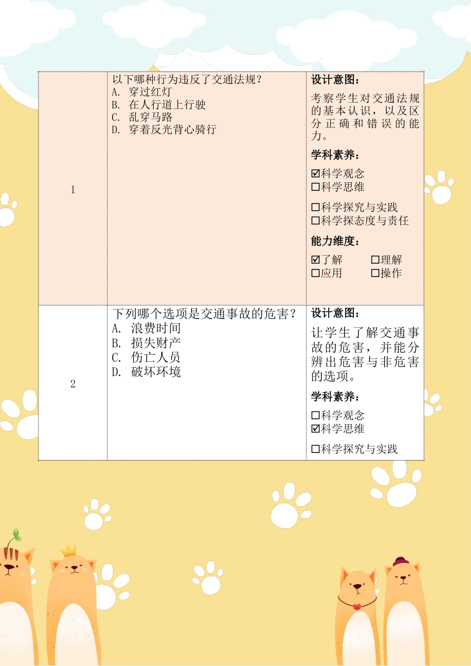 《慧眼看交通》第一课时（作业设计）部编版道德与法治三年级下册.docx_第3页