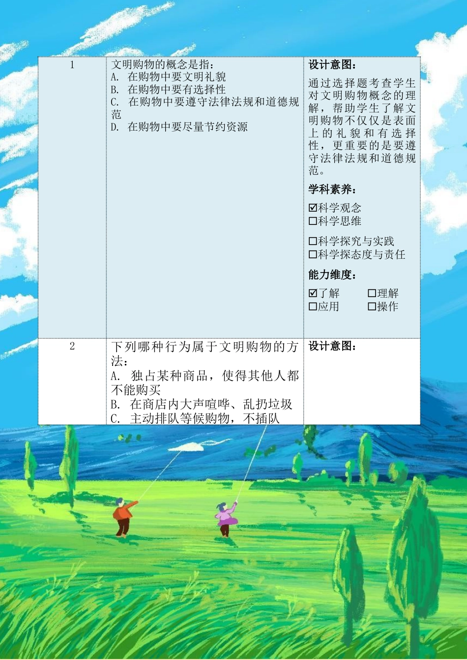 《买东西的学问》第二课时（作业设计）-部编版道德与法治四年级下册.docx_第3页