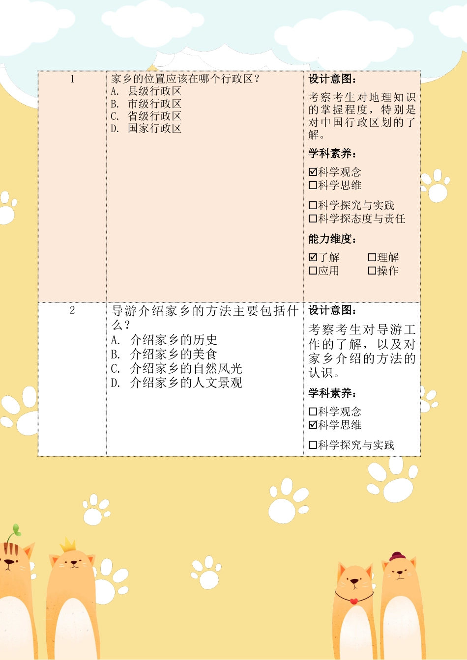 《请到我的家乡来》第一课时（作业设计）部编版道德与法治三年级下册.docx_第3页