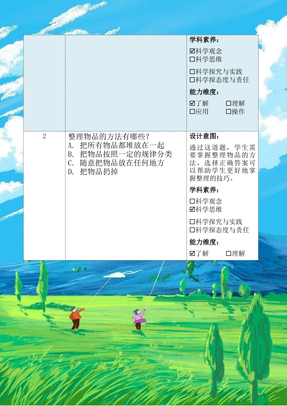 《让我自己来整理》（作业设计）-部编版道德与法治一年级下册.docx_第3页