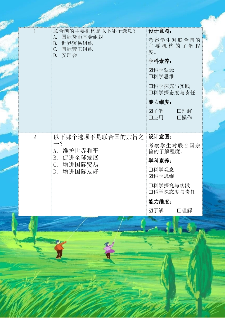 《日益重要的国际组织》第二课时（作业设计）-部编版道德与法治六年级下册.docx_第3页
