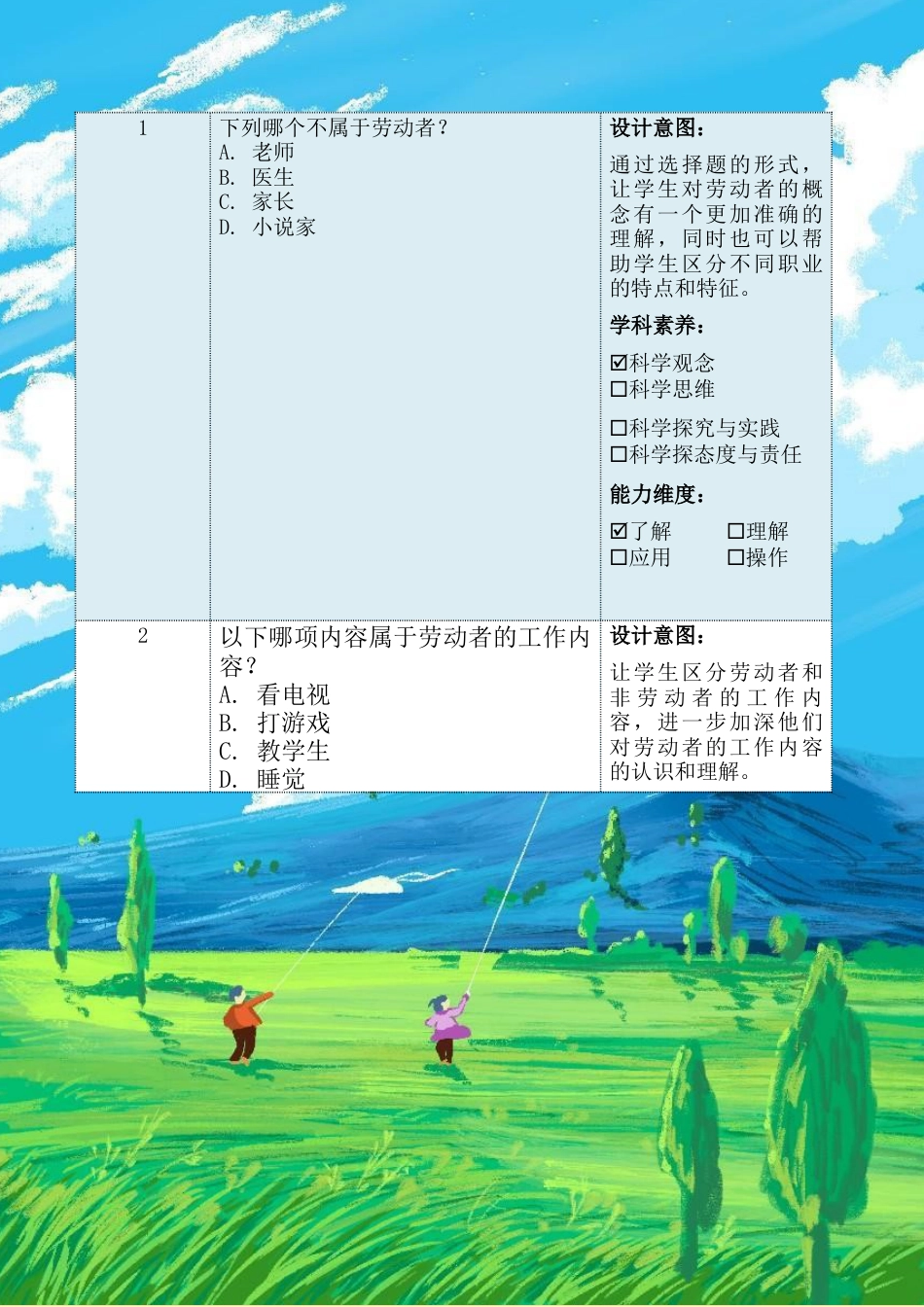 《生活离不开他们》第二课时（作业设计）-部编版道德与法治四年级下册.docx_第3页