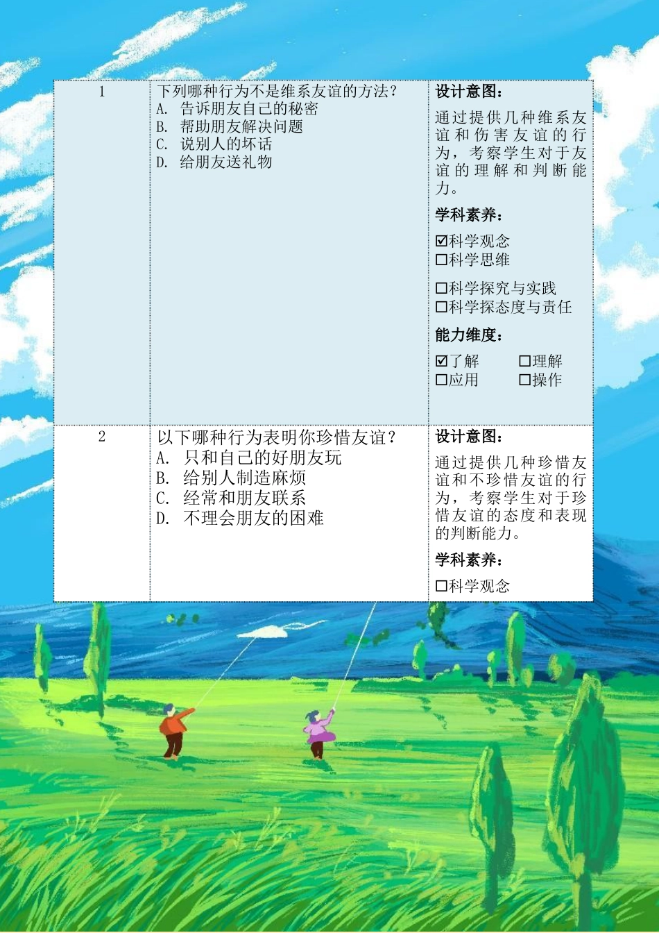 《我们的好朋友》第二课时（作业设计）-部编版道德与法治四年级下册.docx_第3页