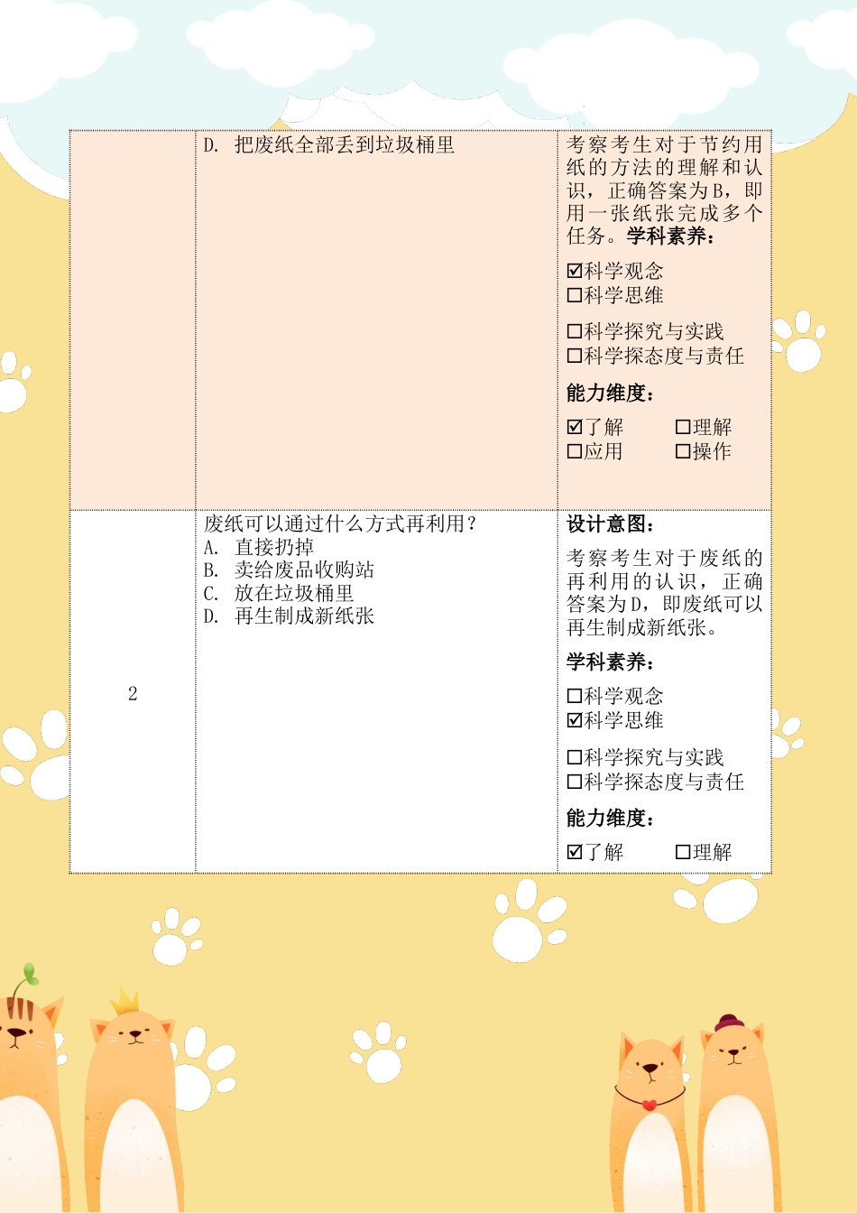 《我是一张纸》第二课时（作业设计）部编版道德与法治二年级下册.docx_第3页