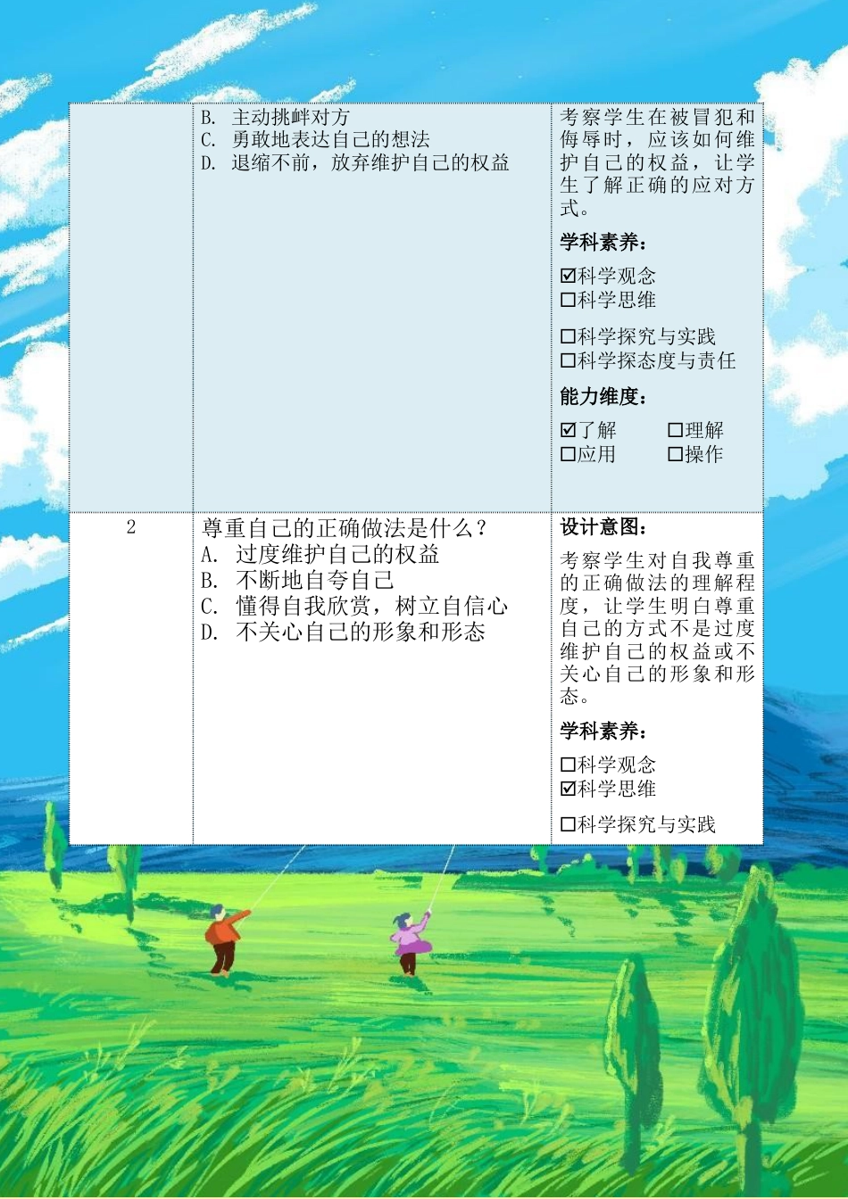 《学会尊重》第二课时（作业设计）-部编版道德与法治六年级下册.docx_第3页