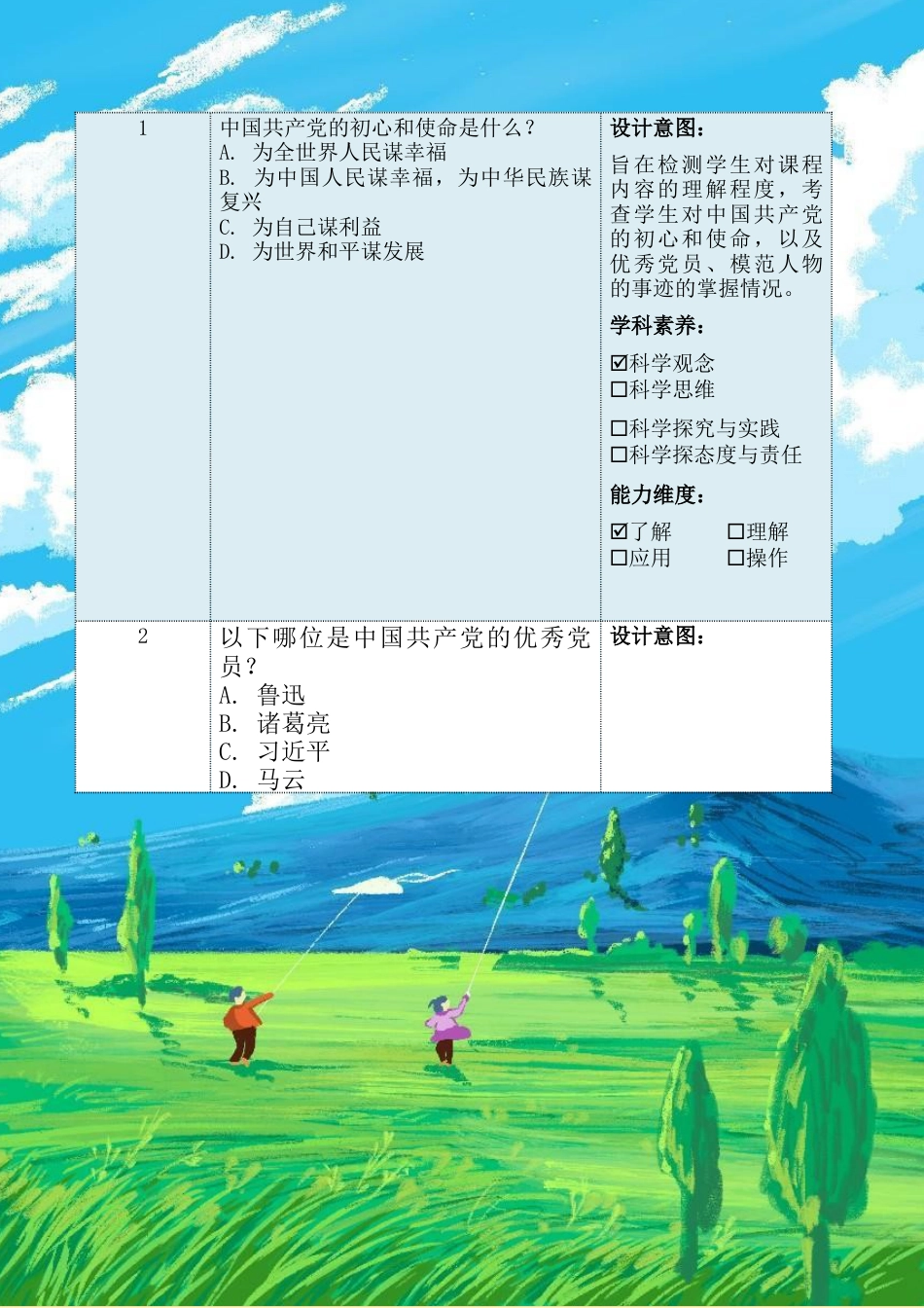 第二讲 第二课时《党和人民心连心》（作业设计）-《习近平新时代中国特色社会主义思想学生读本（小学低年级）》.docx_第3页