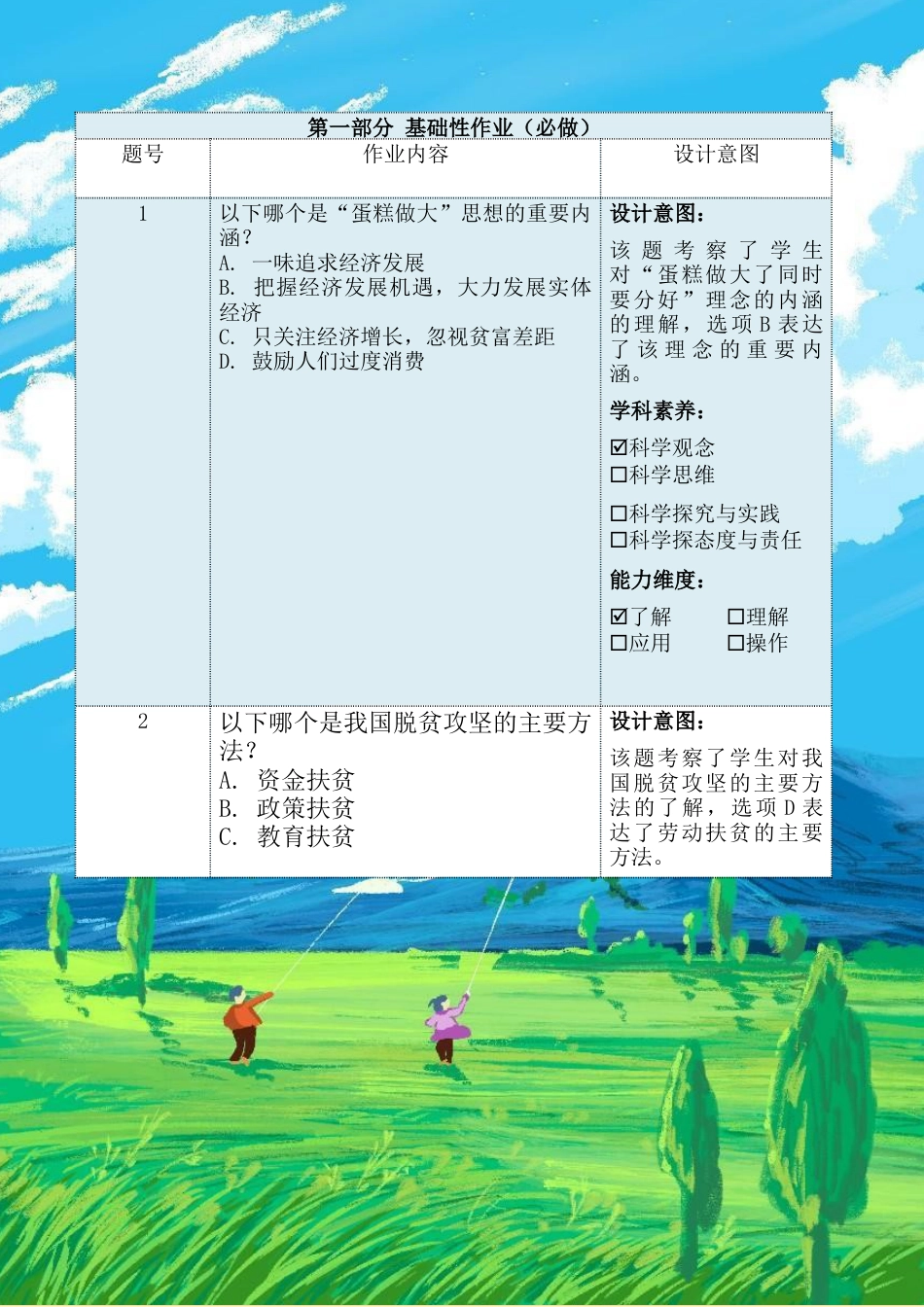 第九讲第二课时《民生问题大于天》（作业设计）-《习近平新时代中国特色社会主义思想学生读本（小学高年级）》.docx_第3页