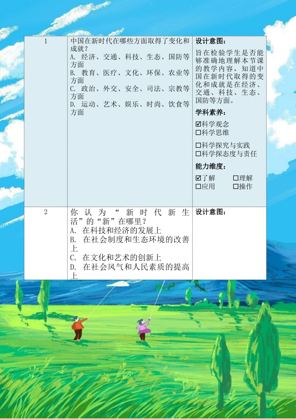 第三讲 第一课时《新时代新生活》（作业设计）-《习近平新时代中国特色社会主义思想学生读本（小学低年级）》.docx_第3页