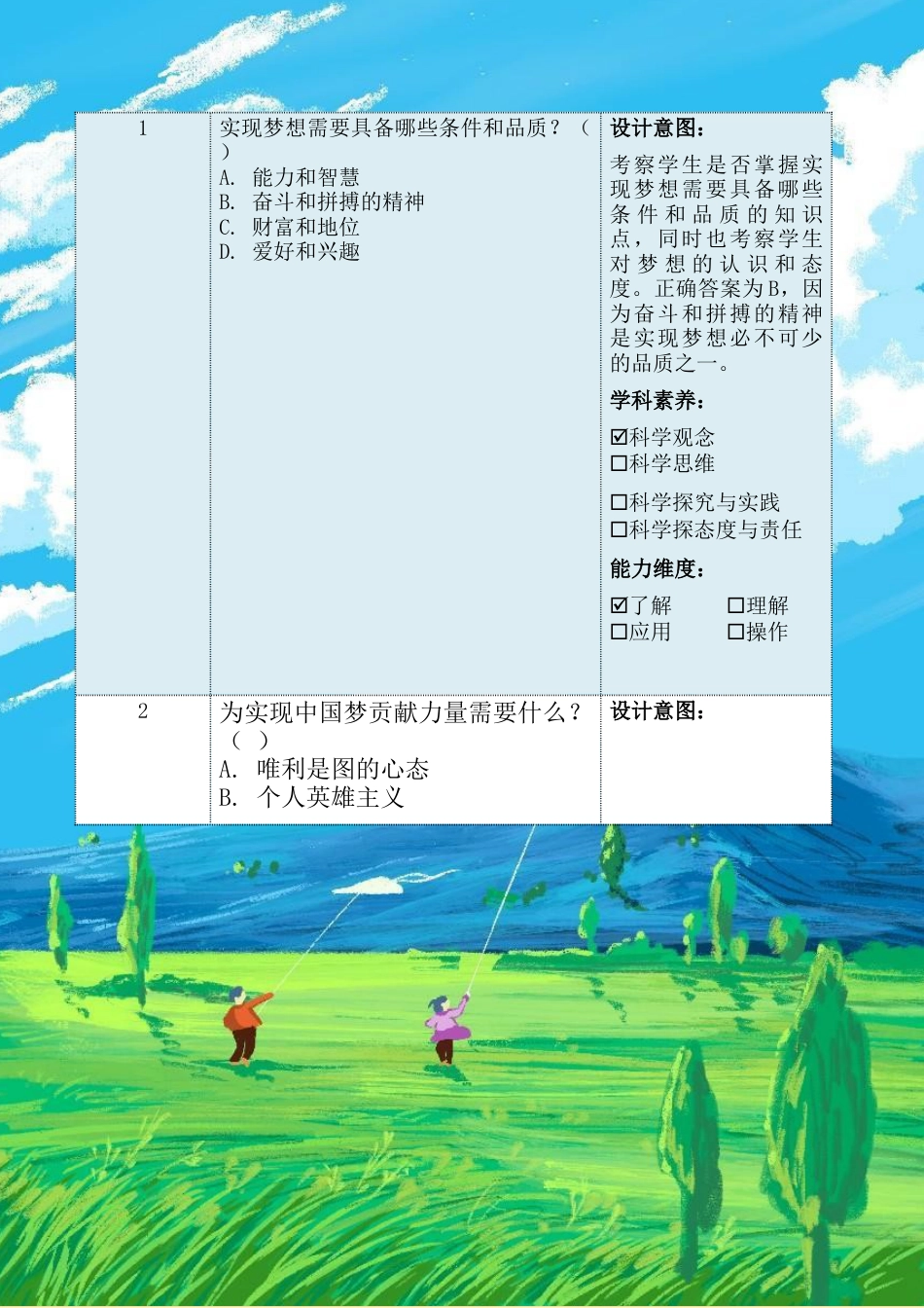 第四讲第三课时《实干成就梦想》（作业设计）-《习近平新时代中国特色社会主义思想学生读本（小学低年级）》.docx_第3页