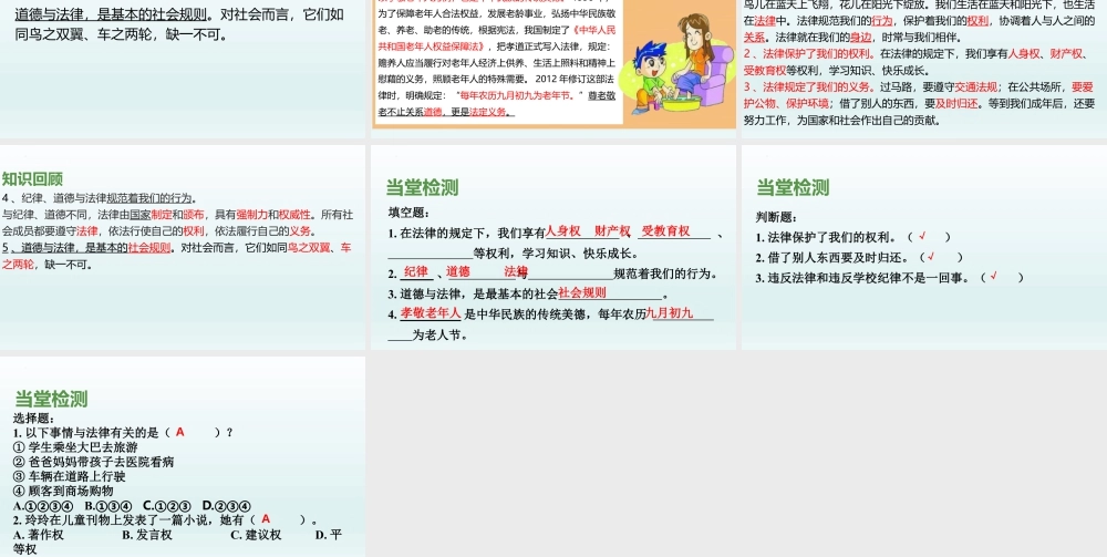 第1课 感受生活中的法律 第一课时（课件）-部编版道德与法治六年级上册.pptx