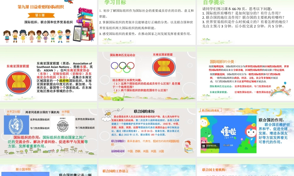 第九课《日益重要的国际组织》第1课时（课件）统编版道德与法治六年级下册.pptx