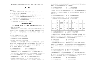 湖南省衡阳市衡阳县第四中学2024-2025学年高一下学期3月第一次月考历史试题（含答案）.docx