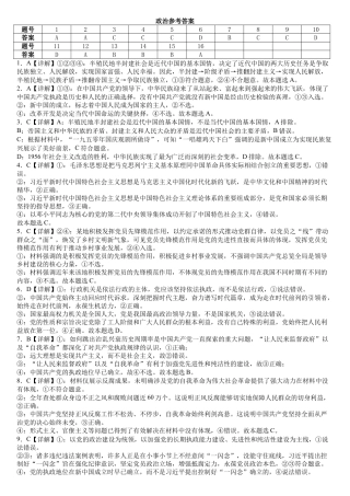 高2024级高一下期政治第一次月考答案.doc