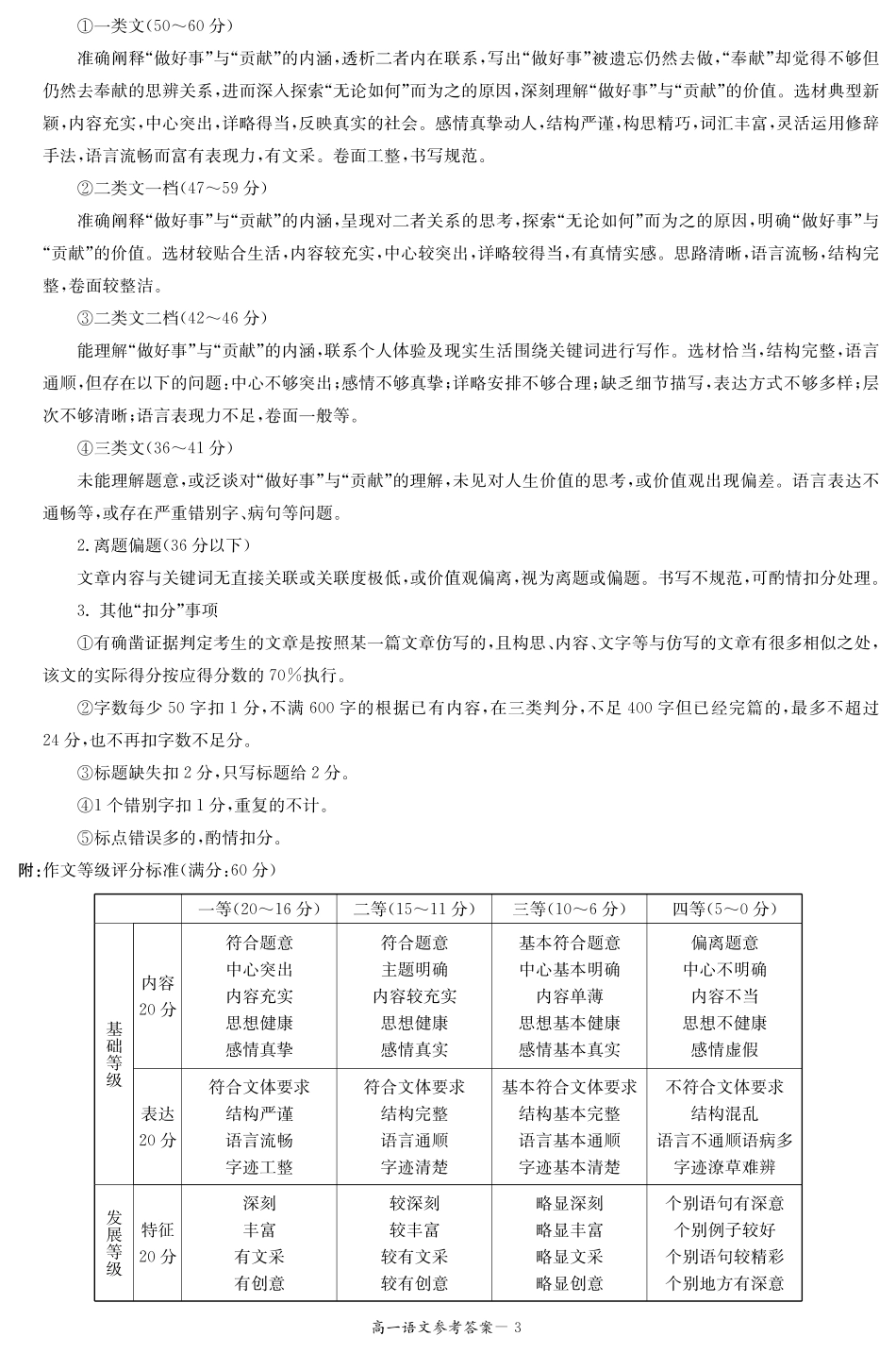 湖南省长沙市长郡中学2024-2025学年高一上学期12月月考语文答案.pdf_第3页