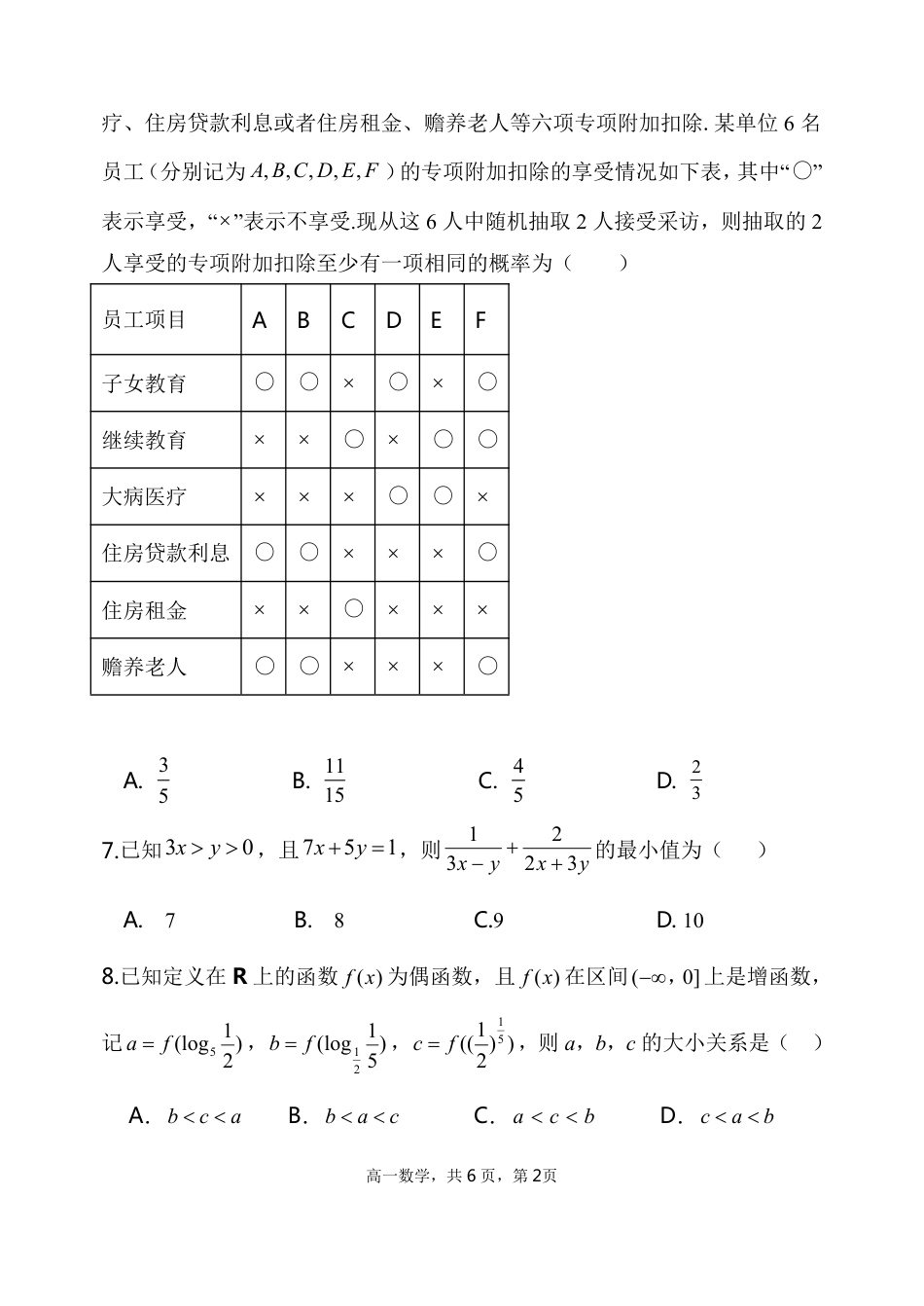 辽宁省七校协作体2024-2025学年高一上学期12月联考试题 数学 PDF版含答案.pdf_第2页