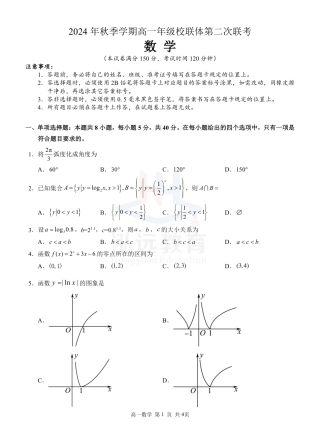 广西河池市2024-2025学年高一上学期12月联盟考试数学_高一数学试卷.pdf
