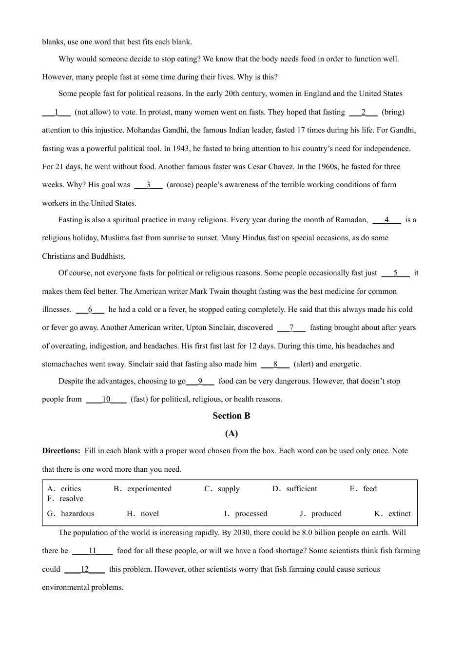 上海市闵行区上海师范大学附属中学闵行分校2023-2024学年高一下学期6月期末英语试题.docx_第3页