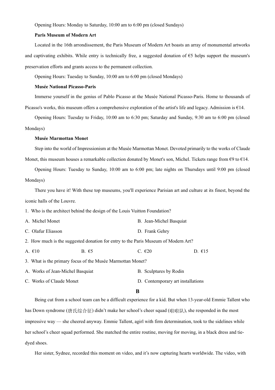 内蒙古自治区锡林郭勒盟2023-2024学年高一下学期7月期末英语试题.docx_第3页