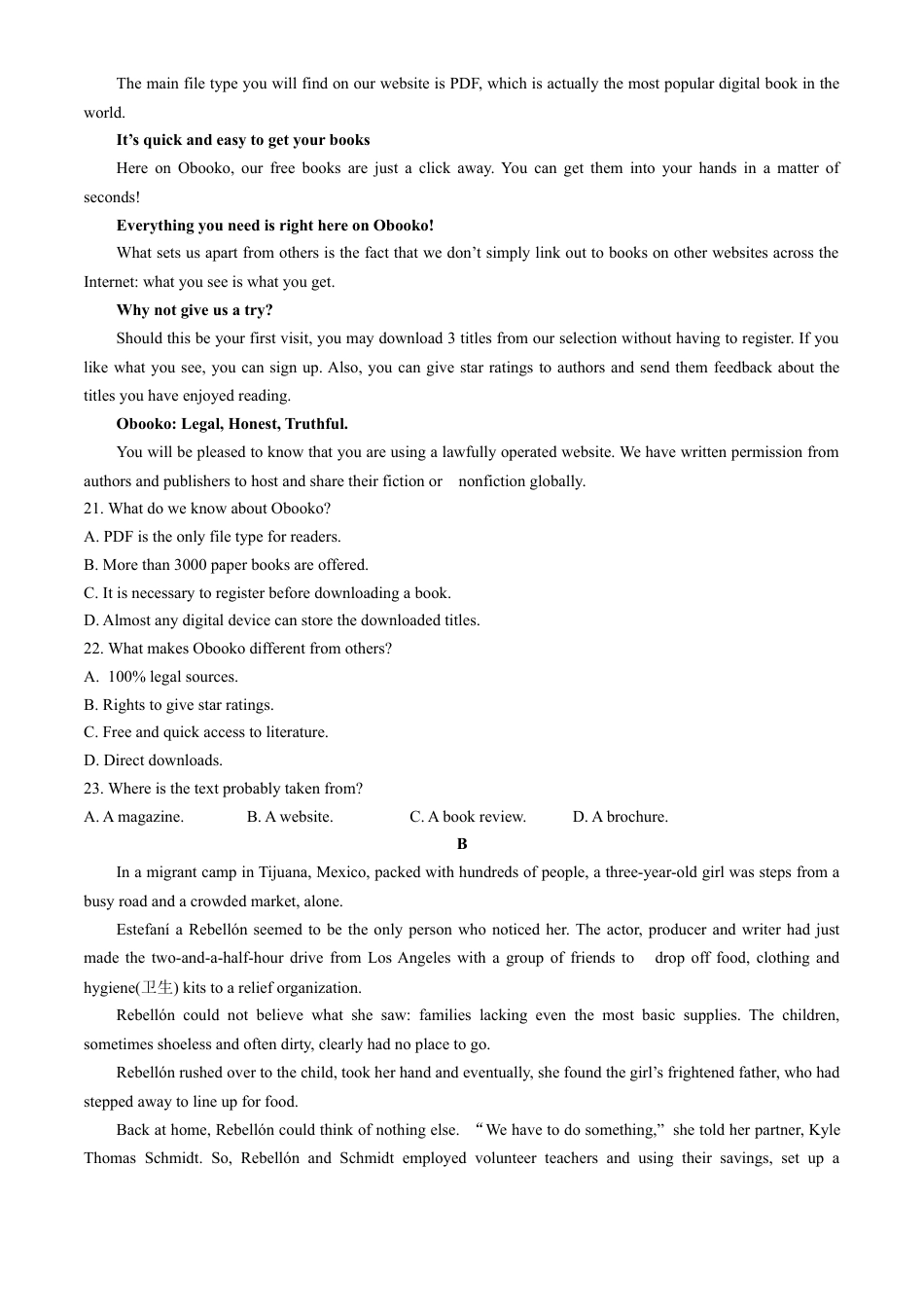 福建省宁德市2023-2024学年高一下学期期末质量检测英语试题.docx_第3页