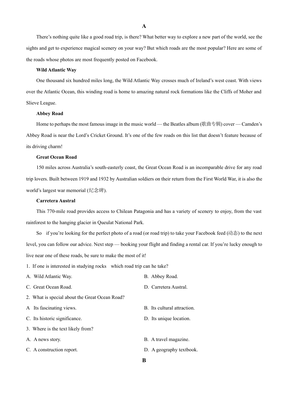 福建省漳州市2023-2024学年高一下学期期末考试英语试题.docx_第3页